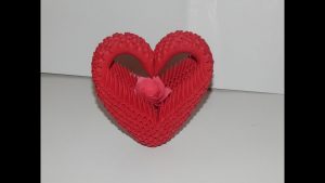Origami 3d Heart How To Make 3d Origami Heart Model2 Part1 Youtube