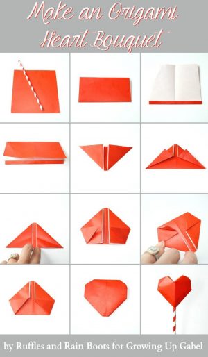 Origami 3d Heart Origami Bouquet And Garland Instructions Projects To Try