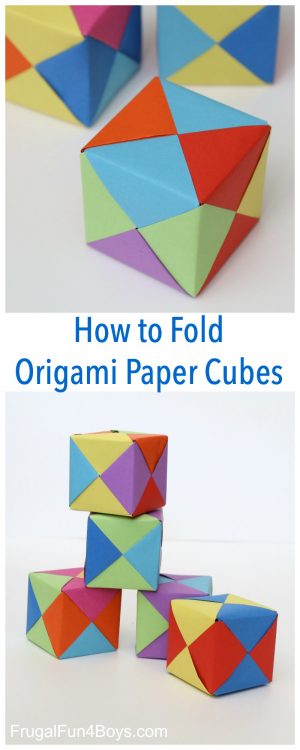 Origami 3d Shapes How To Fold Origami Paper Cubes Frugal Fun For Boys And Girls