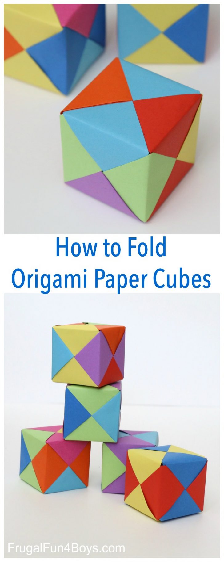 Origami 3d Shapes How To Fold Origami Paper Cubes Frugal Fun For Boys And Girls Topiccraft 7548