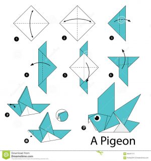 Origami Animals Easy Origami Step Step Instructions How To Make Origami A Bird Stock