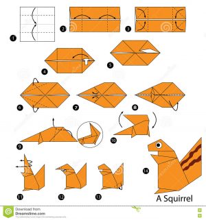 Origami Animals Instructions Step Step Instructions How To Make Origami A Squirrel Stock