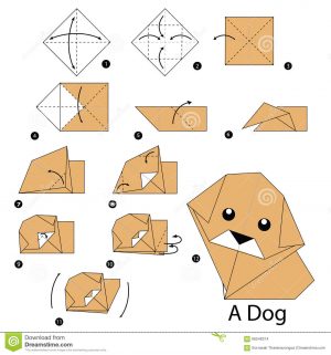 Origami Animals Instructions Step Step Instructions How To Make Origami Dog Stock Vector