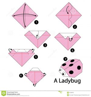 Origami Animals Instructions Step Step Instructions How To Make Origami Ladybug Stock Vector