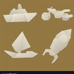 Origami Architecture Concept Origami Logistic Paper Transport Concept Original Vector Image