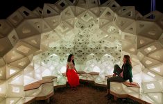 Origami Architecture Design Spectacular Origami Pavilion Made Of Recycled Plastic Pops Up In