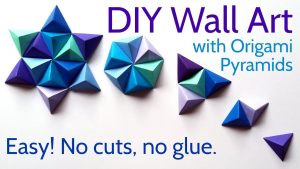 Origami Art Ideas Diy Paper Wall Art With Origami Pyramid Pixels Easy Tutorial And