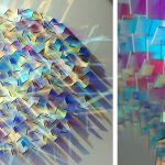 Origami Art Installation Dazzling Colored Glass And Light Installations Chris Wood Bored