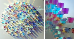 Origami Art Installation Dazzling Colored Glass And Light Installations Chris Wood Bored