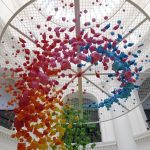 Origami Art Installation Giant Rainbow Hanging Installation Of 1000 Origami Spheres Fish