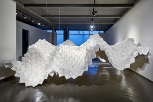 Origami Art Installation Gravity Defying Giant Hanging Sculpture Made From Thousands Of