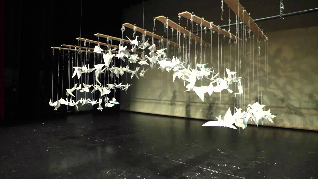 Origami Art Installation Origami Birds Installation Video Tati Youtube