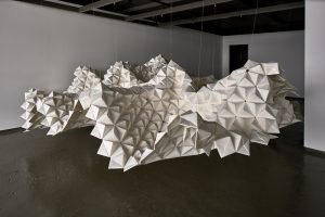 Origami Art Projects Paper Sculptures Gravity Defying Giant Hanging Sculpture Made From Thousands Of