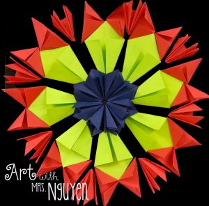 Origami Art Projects Radial Paper Relief Sculptures 4th5th Art With Mrs Nguyen