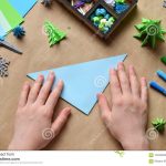 Origami Crafts Decoration Making Origami 3d Xmas Tree With Paper For Decoration Or Greeting