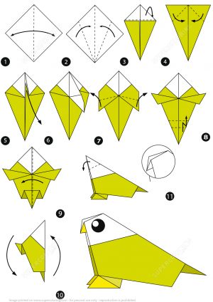 Origami Crafts Step By Step How To Make An Origami Bird Step Step Instructions Free