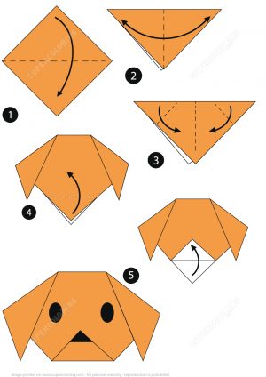 Origami Crafts Step By Step Origami Step Step Instructions Of A Dog Face Free Printable