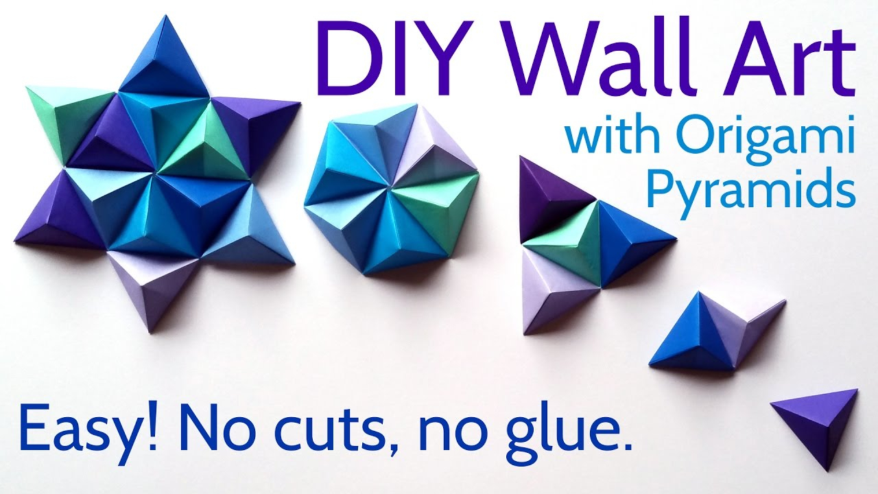 Origami Crafts Wall Art Diy Paper Wall Art With Origami Pyramid Pixels Easy Tutorial And