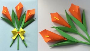 Origami Crafts Wall Art How To Make Calla Lily Flower Wall Decoration Item Origami