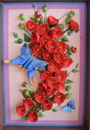 Origami Crafts Wall Art Paper Quilling Rose Wall Art Crafts And Arts Ideas Rose Wall Art