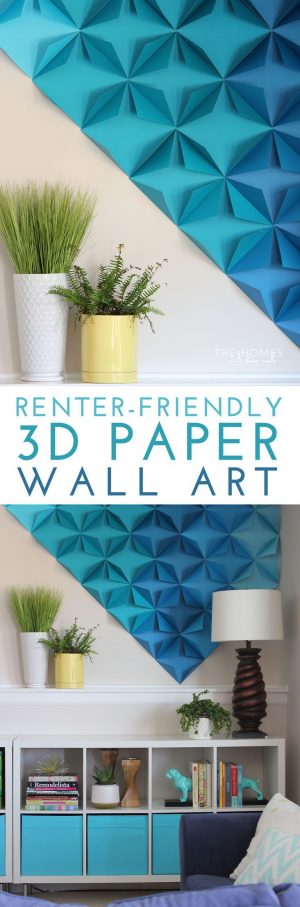 Origami Crafts Wall Art Renter Friendly 3d Paper Wall Art Diy Projects Pinterest Paper