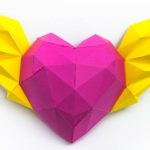 Origami Crafts Wall Art Winged Heart Diy Papercraft Wall Art Papercraft And Origami