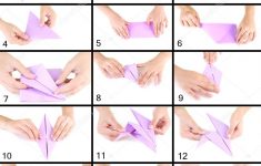 Origami Crane Instructions Origami Paper Crane Instructions For Assembly Stock Photo