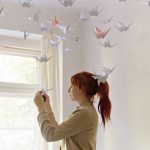 Origami Decoration Bedroom Diy Renters Friendly Origami Ceiling Decoration