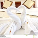 Origami Decoration Bedroom Origami Swan Towels Bed Decoration Stock Photo Image Of Flower