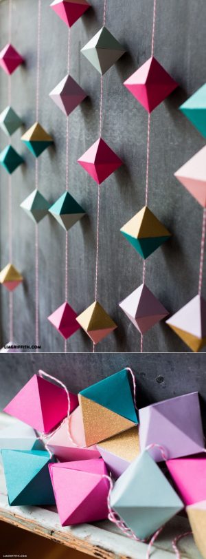 Origami Decoration Diy Diy Paper Geode Garland Beautiful Paper Crafts Pinterest Diy
