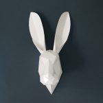 Origami Decoration Diy Wall Art Diy Kit Rabbit 3d Wall Art Low Poly Animal Head Paper Trophy Bunny