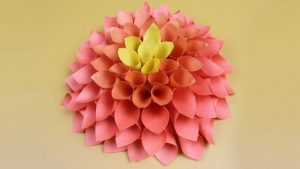 Origami Decoration Wall Amazing Dahlia Flower For Room Decor Easy Diy Paper Wall Hanging