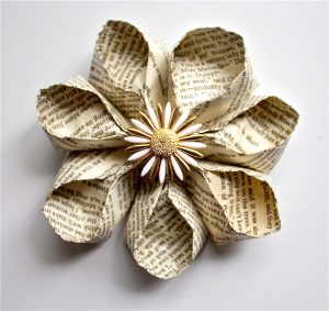 Origami Decoration Wall Origami Flower Brooch Hairpin Wall Decor Double