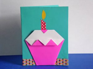 Origami Diy Cards Easy Diy Origami Cupcake Birthday Card