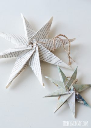 Origami Diy Decoration Diy Christmas Ornament Book Page Or Map Paper Star The Diy Mommy