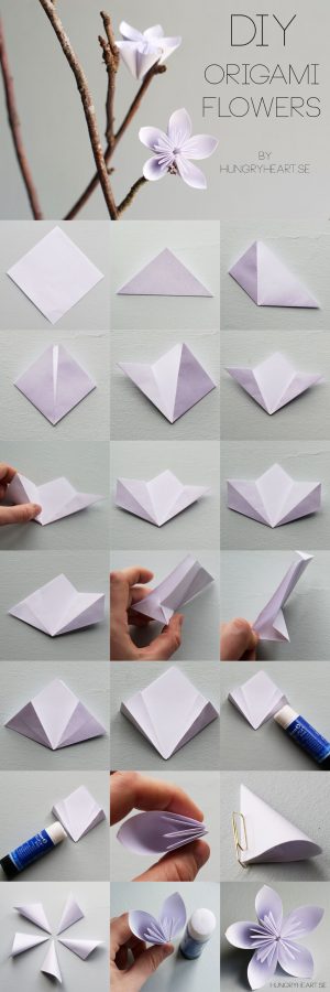 Origami Diy Flower Diy Origami Flower Tutorial Hungry Heart