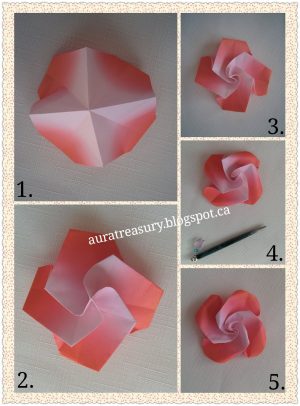 Origami Diy Step By Step Aura Treasury Diy Valentines Origami Flowers