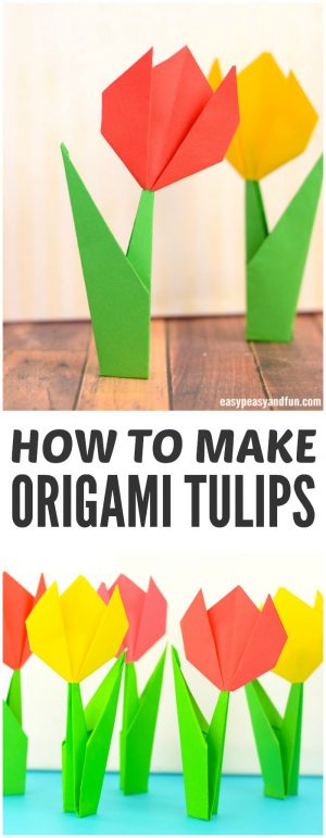 Origami For Beginners How To Make How To Make Origami Flowers Origami Tulip Tutorial With Diagram
