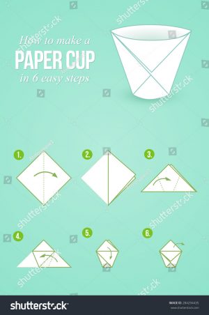 Origami For Beginners How To Make Origami Tutorial Make Paper Cup 6 Stock Vector Royalty Free