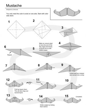 Origami For Beginners Step By Step Origami Mustache Instructions Cahoonas On Deviantart