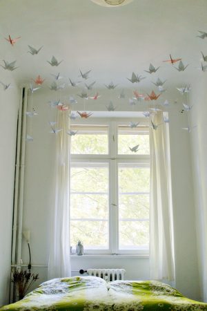 Origami Ideas Decoration Wall Art Diy Renters Friendly Origami Ceiling Decoration