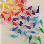 Origami Ideas Decoration Wall Art Wall Of Rainbow Koi 7 Steps With Pictures