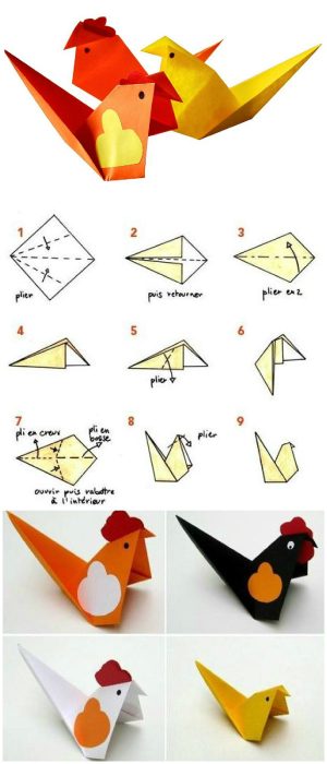 Origami Ideas Easy Diy Tuto Enfant Facile Pour Faire Une Cocotte Ou Une Poule En Papier