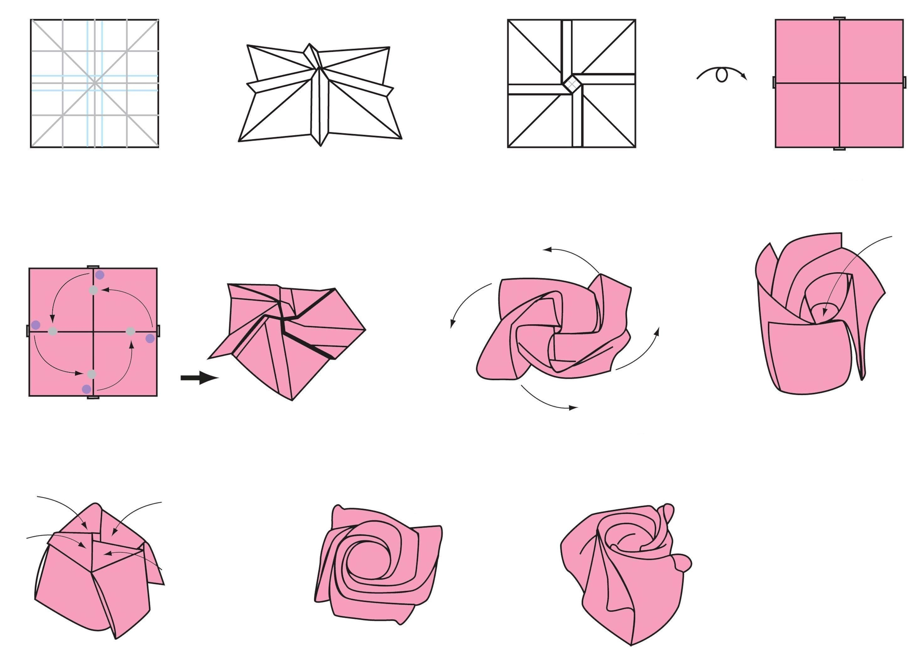 Origami Ideas Step By Step Pictures Origami Rose Step Step Best Drawing Sketch