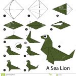 Origami Instructions Animals Step Step Instructions How To Make Origami A Sea Lion Stock