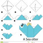 Origami Instructions Animals Step Step Instructions How To Make Origami A Sea Otter Stock