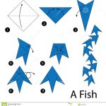 Origami Instructions Animals Step Step Instructions How To Make Origami Fish Stock Vector