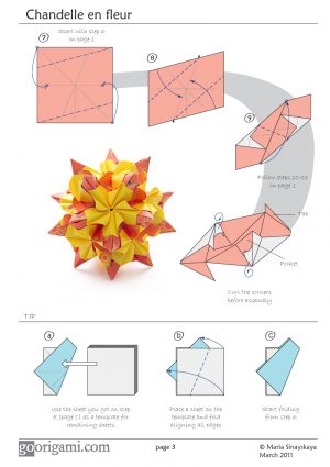 Origami Kusudama Tutorial Chandelle Kusudama Maria Sinayskaya Diagram Go Origami