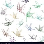 Origami Paper Crane Japanese Origami Paper Cranes Symbol Of Happiness Vector Image
