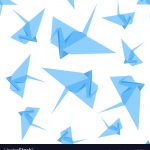 Origami Paper Crane Origami Paper Crane Background Pattern Royalty Free Vector